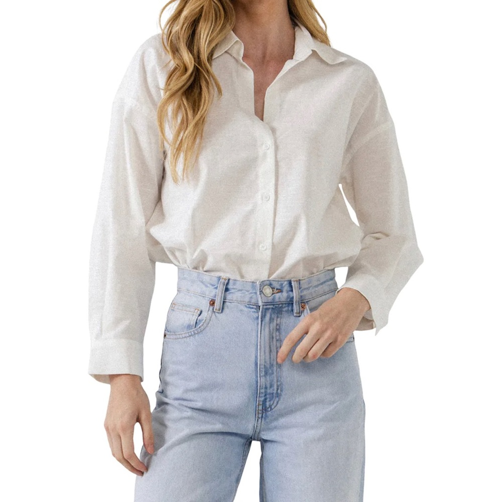 NWT ENGLISH FACTORY OVERSIZED LINEN SHIRT